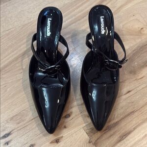 Larroude Black Patent Leather Heels